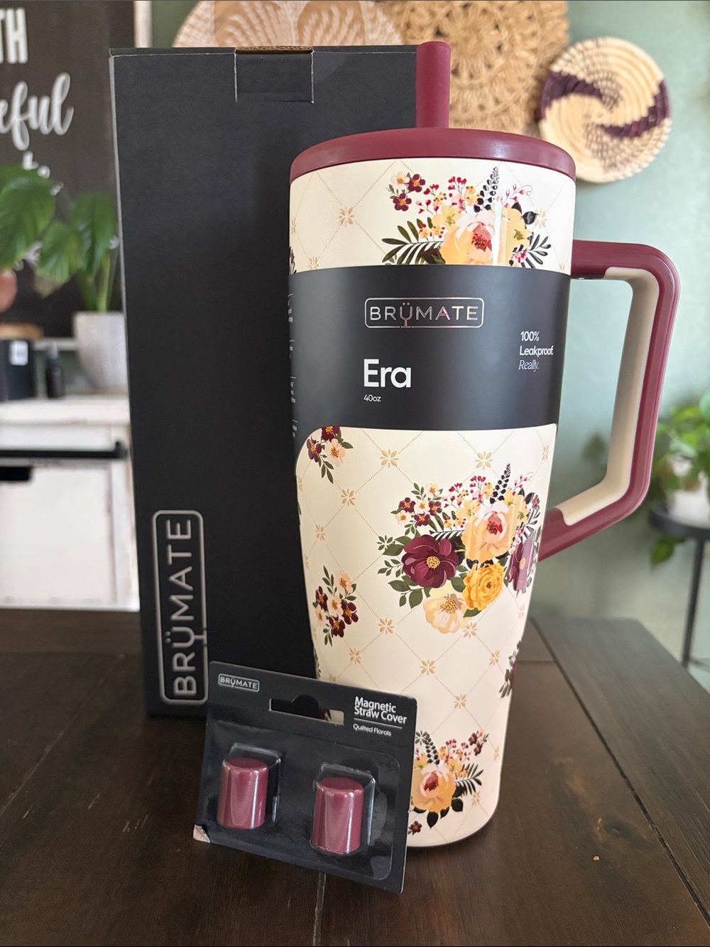 BrüMate Era 40oz In Quilted Florals with Straw Covers! New! Limited Edition!